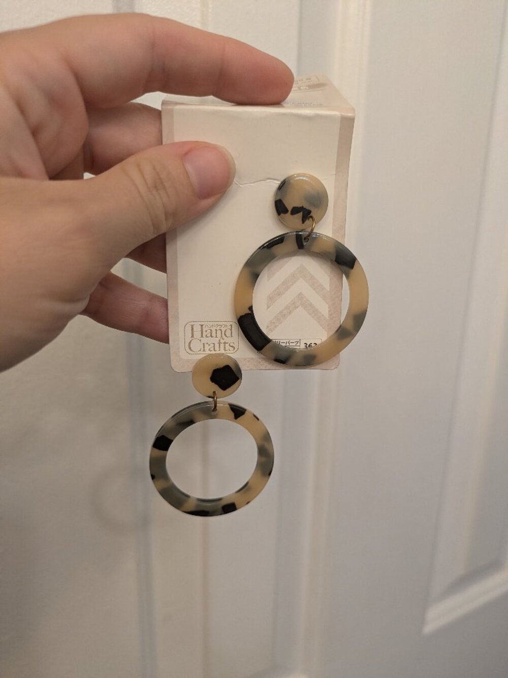 Brown and black circle earrings studs